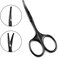 Premium Nose Scissors for Men Women, Facial Grooming Scissors, Curved Safety Blades with Rounded Tip for Trimming Small Details, Ear Hair, Eyebrow - Black