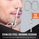 Stainless Steel Grooming Scissors - Eyebrow Scissor, Beard &amp; Mustache Trimming Set, Small Curved &amp; Rounded Tip Facial Hair Trimmer Kit for A Much Safer Ear, Nose Hair Clipper for Men &amp; Travel Case