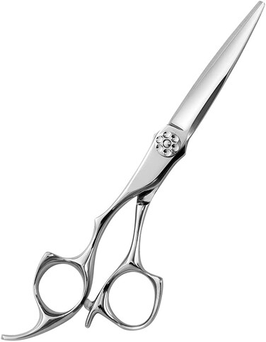 AOLANDUO 6 Inch Left-handed Hair Scissors-High End AICHI Steel Handmade Hair Cutting Shears-Razor Edge/Offset Design/Pro Ergonomic for Salon Stylists Beauticians and Barbers