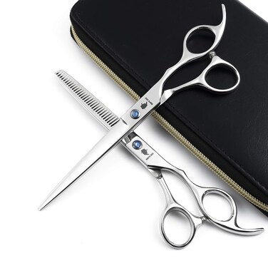 7.0 Inch Professional Hair Cutting Shears/Scissors and Barber Thinning/Texturing Scissor for Men Barber