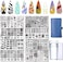 Nail Stamping Set 8pcs Templates 1 Storage Bag 1pcs stamper 1pcs scaper 1 Storage Bag Nail Art Plates set Christmas Animal Flower Butterfly Lace Holiday design