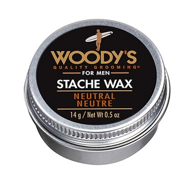 Woody's Stache Wax, Neutral, Smooths, Tames &amp; Defines Mustaches, Sideburns and Beard, 0.5 Oz (Travel Size)