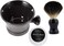 Ceramic Shaving Soap Bowl Kit For Men, Pure Badger Shaving Brush, Shaving Cream Soap, Wide Mouth, Ceramic Black Shaving Soap Bowl/Mug with Knob Handle