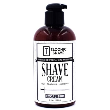 Taconic Shave, Natural Shaving Cream - Excalibur - Ultra-Rich High Lather Formula &ndash; Natural Shave Cream for Men in 8 oz. Pump Bottle &ndash; Scented Shaving Cream