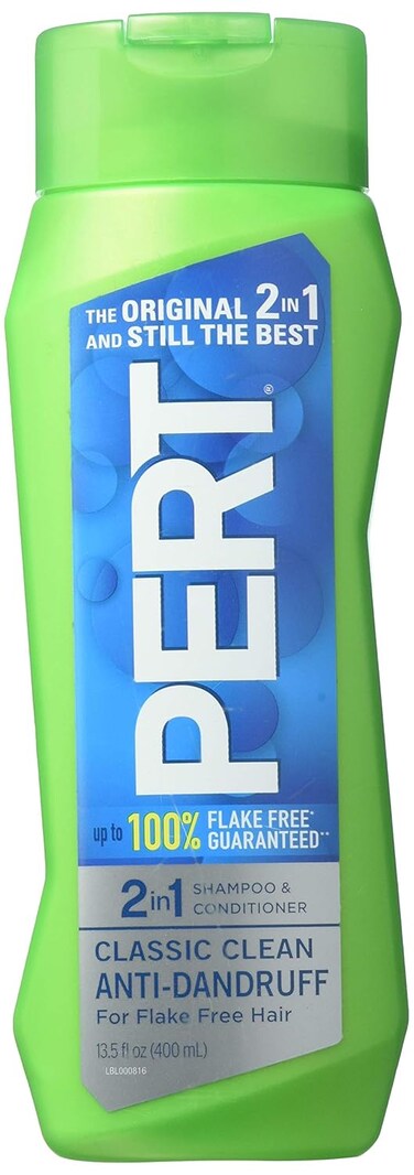 Pert Classic Clean 2-in-1 Anti-Dandruff Shampoo &amp; Conditioner, For Flake-Free Hair, 13.5 fl oz