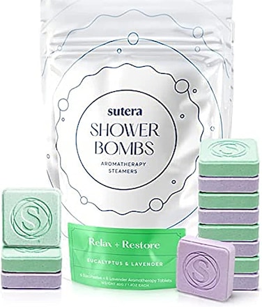 SUTERA 12 Pack Natural Shower Steamers for Women and Men - Gift of Slow Dissolving Shower Bombs for Shower Brings Real Aromatherapy Spa Experience by Premium Essential Oils (Relax and Restore Set)