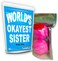 World&rsquo;s Okayest Sister Bath Bombs - XL Pink Fizzers for Sisters - Handcrafted, Made in America, 2 Count
