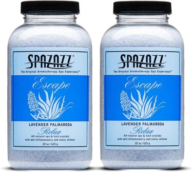 Spazazz Aromatherapy Hot Tub Crystals &ndash; Palmarosa Lavender Bath Salt for Bathtub &amp; Hot Tub Spa &ndash; Relaxing Bath Salts &ndash; Aromatherapy Bath Salt &ndash; Lavender Bath Soak &amp; Spa Essentials