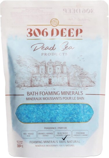 306 Deep Dead Sea Salt Foaming Minerals - Blue Sea Salt for Bath with Lavender Essential Oils, 100% Pure Dead Sea Salt, Coarse Mineral for Soaking, Alternative to Magnesium Flakes and Epsom Salt