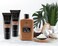 Luxury Mens Bath and Body Gift Set Basket For Him - Smoky Sandalwood - All Natural Skin Care Kit For Men w. Full Size Body Wash, Facial Scrub, Body Lotion, Deodorant in Leather Toiletry Bag