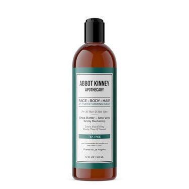 Men's 3-in-1 Wash, Moisturizing Shampoo, Conditioner, and Body Wash for Men, Suitable for All Skin and Hair Types, 12oz (Tea Tree)