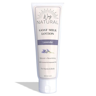 Goat Milk Lotion, Lavender (8oz) - Goat Milk Hand Cream for Women and Men - Body &amp; Hand Lotion - Creamy, Dry Skin Relief - Lavender Lotion