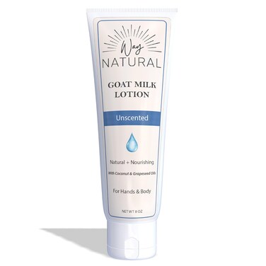 Goat Milk Lotion, Unscented (8oz) - Natural Body Lotion/Hand Lotion - Goat Milk Hand Cream for Women and Men - Creamy, Dry Skin Relief - Unscented Lotion