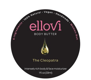 All-Natural Body Butter - The Cleopatra - Pure Enough to Eat - Made With Just 6 Vegan Ingredients - Ultra-Rich 100% Plant-Based Moisturizer For Naturally Healthy Skin (1 fl. oz/33ml)