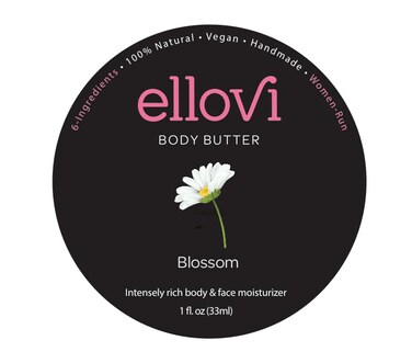 All-Natural Body Butter - Blossom - Pure Enough to Eat - Made With Just 6 Vegan Ingredients - Ultra-Rich 100% Plant-Based Hydrating Moisturizer For Naturally Healthy Skin (1 fl. oz/33ml)