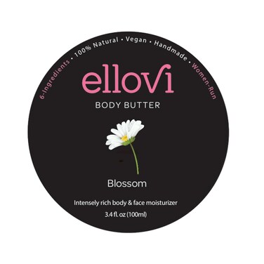 All-Natural Body Butter - Blossom - Pure Enough to Eat - Made With Just 6 Vegan Ingredients - Ultra-Rich 100% Plant-Based Hydrating Moisturizer For Naturally Healthy Skin (3.4 fl. oz/100ml)