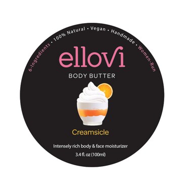 All-Natural Body Butter - Creamsicle - Pure Enough to Eat - Made With Just 6 Vegan Ingredients - Ultra-Rich 100% Plant-Based Hydrating Moisturizer For Naturally Healthy Skin (3.4 fl. oz/100ml)