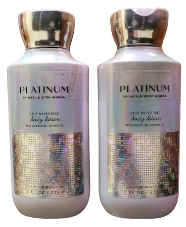 Bath &amp; Body Works Platinum Body Lotion 8 Ounces Each Pack of 2