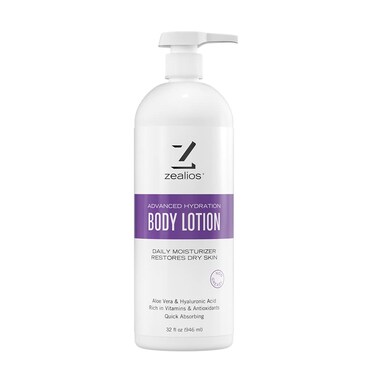 Zealios Swim &amp; Sports Body Lotion Non-Greasy Hydrates &amp; Moisturize Dry Skin - Provides Swimmers &amp; Athletes Skin Vitamins &amp; Antioxidants - 32 oz