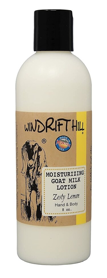 Windrift Hill Moisturizing Goat Milk Hand &amp; Body Lotion 8 Ounce Bottle (Zesty Lemon)