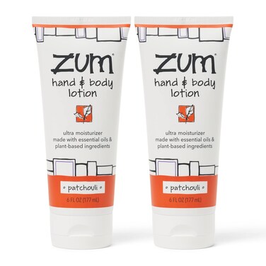 Zum Indigo Wild Hand &amp; Body Lotion - Natural Hand Lotion for Dry Hands - Body Lotion for Women &amp; Men - Body Moisturizers Include Shea Butter, Jojoba Oil &amp; More - Patchouli Scent - 6 fl oz (2 Pack)