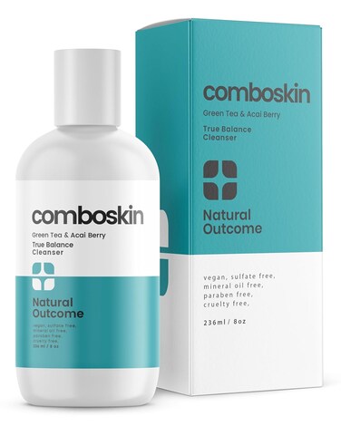Combination Skin True Balance Facial Cleanser Green Tea &amp; Acai Berry   Face Wash and Cleansing Gel for Men &amp; Women   Cruelty Free   8 oz
