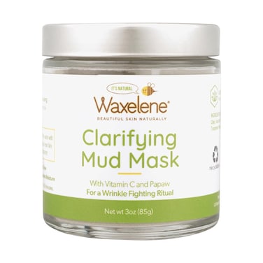 Waxelene Clarifying Mud Mask Dry Blend - Wrinkle Fighting Ritual Cleans Pores Hydrates Nourishes Skin Vitamin C Papaw Bentonite French Green Clay