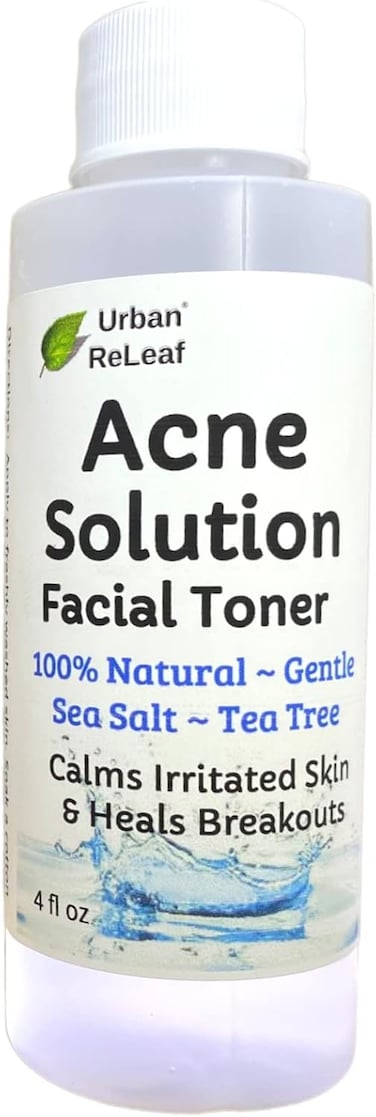 Urban ReLeaf Acne Solution Facial Toner! Sea Salt &amp; Tea Tree. Soothe Skin, Calm breakouts. 4 oz. Gentle Effective. 100% Natural &amp; Soothing. Reduce The Appearance of pores.