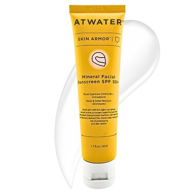 ATWATER Daily Mineral Face Sunscreen for Men and Women spf 50+, Ultra Light All-in-One Sunblock, Moisturizer &amp; Protector, Gentle on Sensitive Skin, Water &amp; Sweat Proof - 1.7oz
