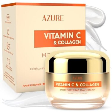 Azure Dermatologist Tested Vitamin C Face Moisturizer - K Beauty Anti-Aging, Glowing &amp; Deep Hydration Face Cream - Korean Skincare - All Skin Types 1.69 fl oz
