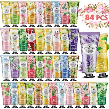 84 Pack Hand Cream Gifts Set for Women,Easter Basket Stuffers,Mothers Day Gifts,Teacher Appreciation Gifts,Nurse Gifts,Natural Moisturizing Bulk Mini Hand Lotion Travel Size for Dry Cracked