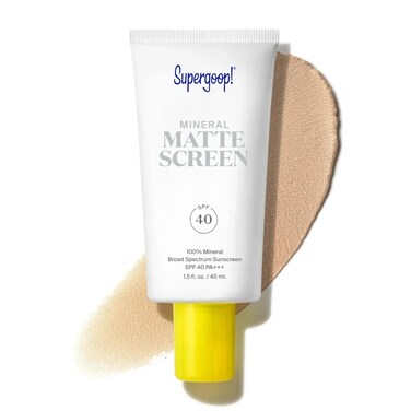 Supergoop! Mineral Mattescreen (SPF 40) - 45 mL - 100% Mineral, Oil-Free Broad Spectrum Sunscreen - Smooths Skin&rsquo;s Appearance, Minimizes Pores &amp; Controls Shine - Water &amp; Sweat Resistant