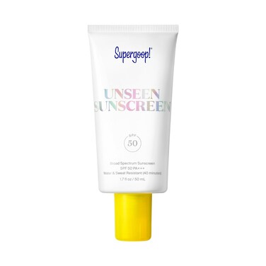 Supergoop! Unseen Sunscreen SPF 50 Invisible Sun Protection for Face - Broad Spectrum Face Sunscreen + Makeup-Gripping Primer - Weightless, Scentless, Oil Free - For All Skin Types - 1.7 fl oz