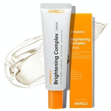 AVARELLE Vitamin C Brightening Complex Moisturising Cream   Dark Spot and Hyperpigmentation Brightening Cream For All Skin Types   Naturally Derived Sea Buckthorn, Cucumber, Hyaluronic Acid, Cica