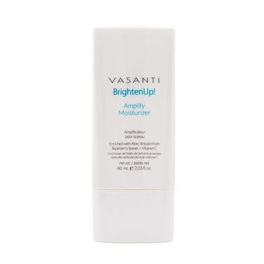 VASANTI Brighten Up New Skin Amplifying Moisturizer - Enriched with Aloe, Vitamin C, and Arbutin from Bearberry Leaves - Hydrates Moisturize Softens Brightens Skin - Full Size (2.03 fl. oz.)