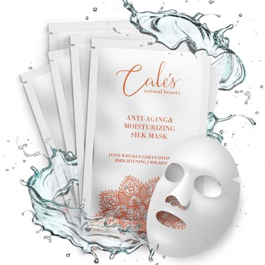 Cal&eacute;s Anti-Aging and Moisturizing Face Mask Set - Hydrating Face Masks for Women - 100% Cotton Face Mask Sheets for Skin Brightening and Nourishing - Hyaluronic Acid Sheet Masks for Face (5 Pack)