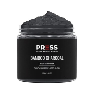 PRESS SKINCARE Bamboo Charcoal Face Mask  Mud Masks for Face   Face Masks Skincare for Men   Exfoliator, Pore Cleansing &amp; Anti Aging Hydrating Face Masks Skin care  3.4 FL. OZ