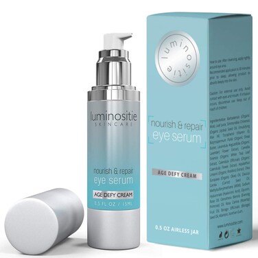 Under Eye Brightener Serum for Puffy Eyes &amp; Dark Circles - Hydrating, Anti Aging, Under Eye Serum - Fast Absorption &amp; Lightweight Finish