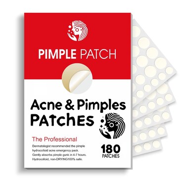 Acne&amp;Pimples Patches &ndash; Professional Hydrocolloid Pimple Patches for Face, Acne Spot Treatment, Invisible Zit Stickers, Vegan &amp; Cruelty-Free (180 Count)