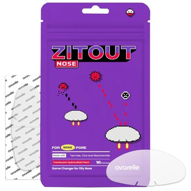Avarelle ZitOut Nose Patches (16 Strips)   Tea Tree Acne Patches for Nose Zits &amp; Pore Blackhead   Nose Strips for Blackheads with Niacinamide   Blackhead Strips   Hydrocolloid Nose Patches