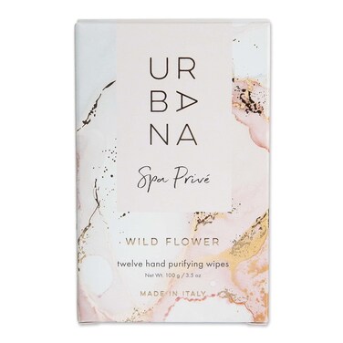 Urbana Spa Prive Collection Individual Hand Purifying Wipes, 12 Pack, 3.5 oz, Wild Flower