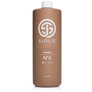 SJOLIE Spray Tan Solution - No. 6 - Light Hydrating Tanning Solution   Sunless Tanner for an All Natural, Sun-Kissed Glow (32oz)