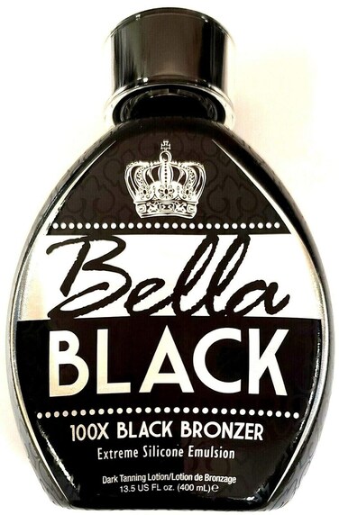 Bella Black 100X Bronzer Tanning Lotion &ndash; Premium Tanning Bed Lotion with Extreme Silicone Emulsion and Banana Fruit Extract &ndash; Instant Results &ndash; Dark Tanning Lotion for Indoor Tanning Beds - 13.5oz