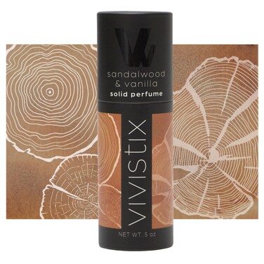 Solid Perfume Stick   Sandalwood + Vanilla scent   Portable, clean, travel perfume   Made in the USA