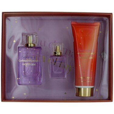 Catherine Malandrino Violet Gem 3 Piece Gift Set Eau de Parfum, 3.4 fl oz.
