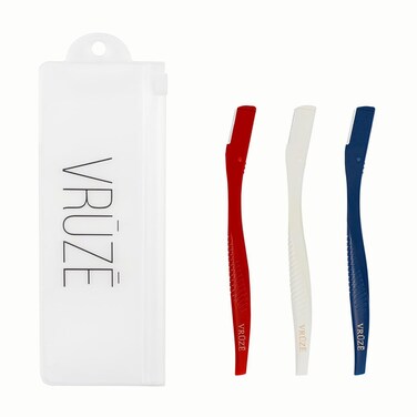 Eyebrow Razor for Women Face, (3-pack), Dermaplane Blade &amp; Peach Fuzz Remover, Micro-Pitch Facial Razor Blades for Men and Women, Dermaplaning tool for Skin Exfoliation with Protective Cover