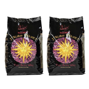 Waxness Italian Velvet Full Body Hard Wax 2.2 Pound / 1 kg Pack of 2