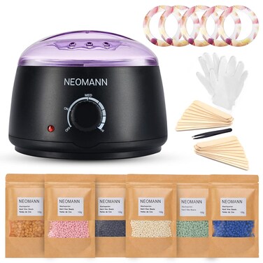 Waxer II Deluxe Waxing Kit for Women and Men Non-Sticky, Teflon-Coated - Wax Warmer for Hair Removal incl. 600g Wax Beads, 30Spatulas