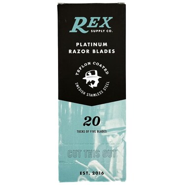 Rex Supply Co., 100 Double Edge Safety Razor Blades, Platinum Coated, Made in the Czech Republic