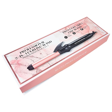 2-in-1 Curling Wand, Two Curl Sizes One Wand, Ceramic Barrel for Natural Curls - Rose Gold